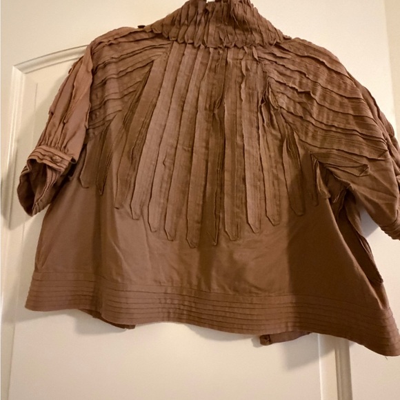BCBGMaxAzria Tan Ruffled Jacket - Picture 3 of 3